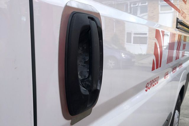 handle shield on van