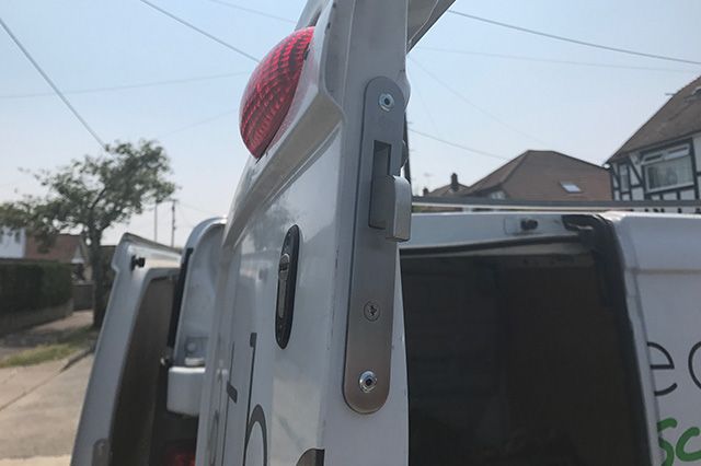 hook lock installed on van
