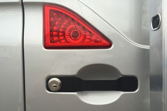 slamhandle and slam lock on rear of van