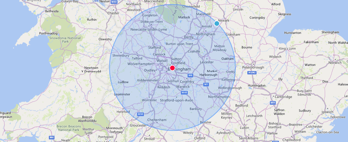 Birmingham 50 mile radius for van security